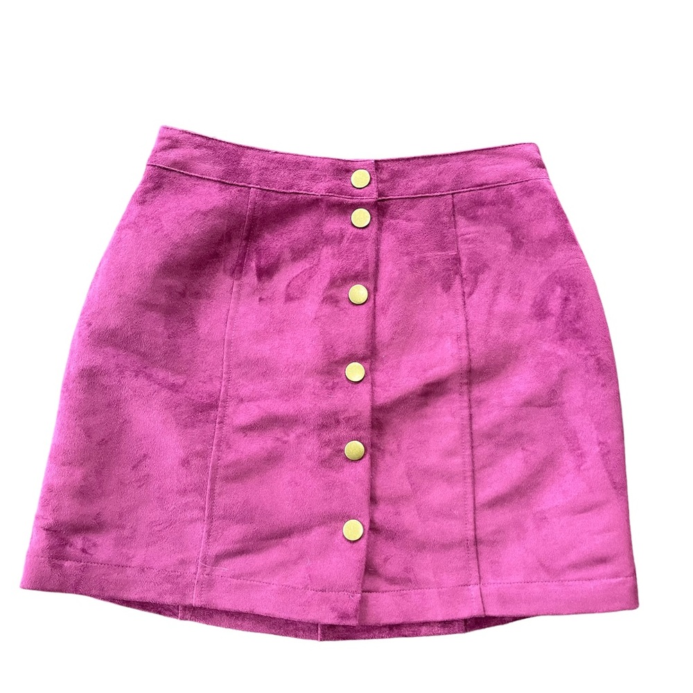Old Navy faux suede skirt miniskirt snap detail   size 0 - Picture 3 of 8